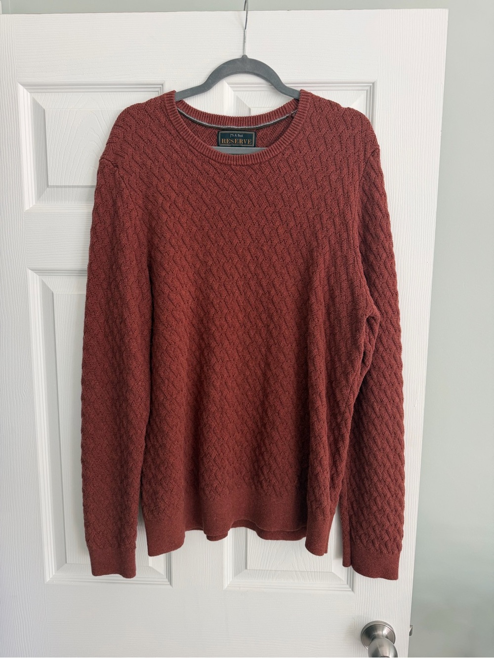 Jos. A. Bank Women's Cable Crewneck Sweater in Rust